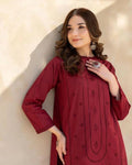 Mehroon Majesty Chikankari Dress