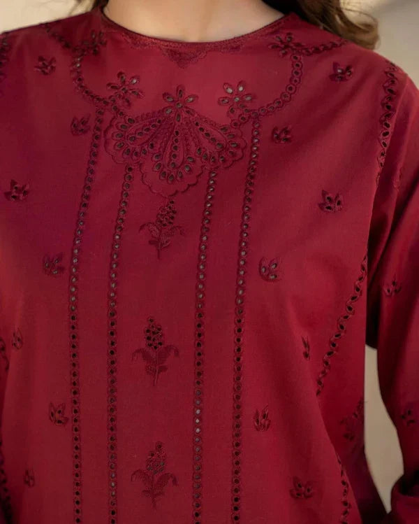 Mehroon Majesty Chikankari Dress