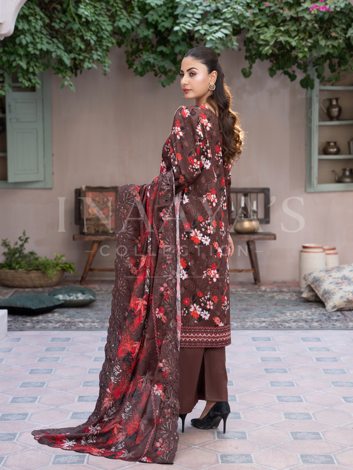 Afsana - Scarlet Grace (3-Peice) Stitched & Embroidered