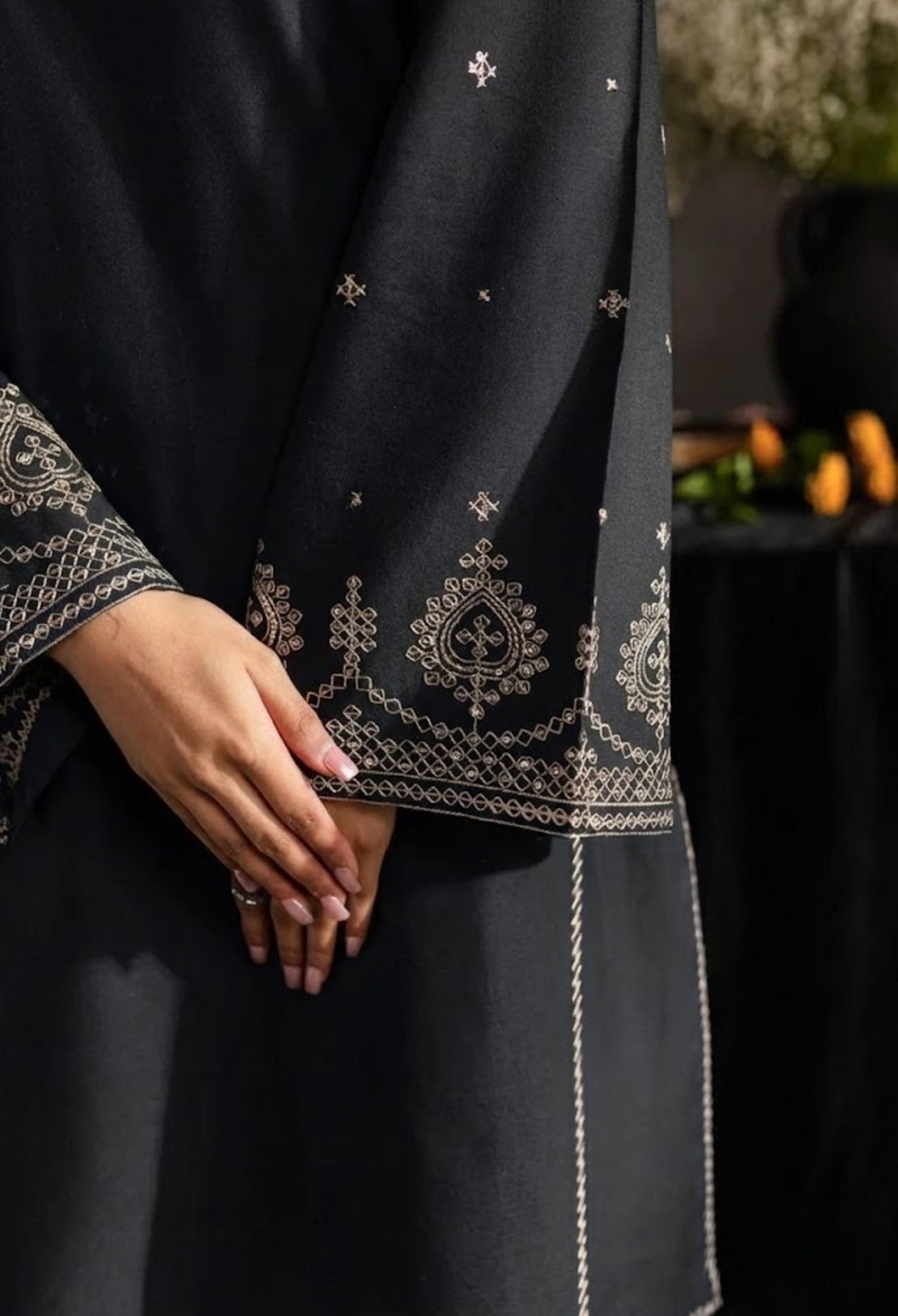 Black Celestial-(2 piece) embroidered