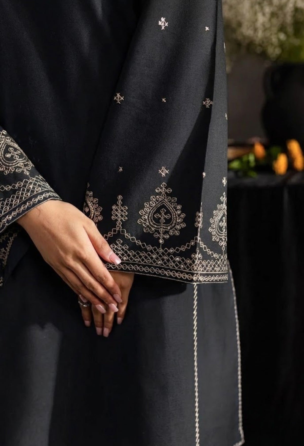 Black Celestial-(2 piece) embroidered