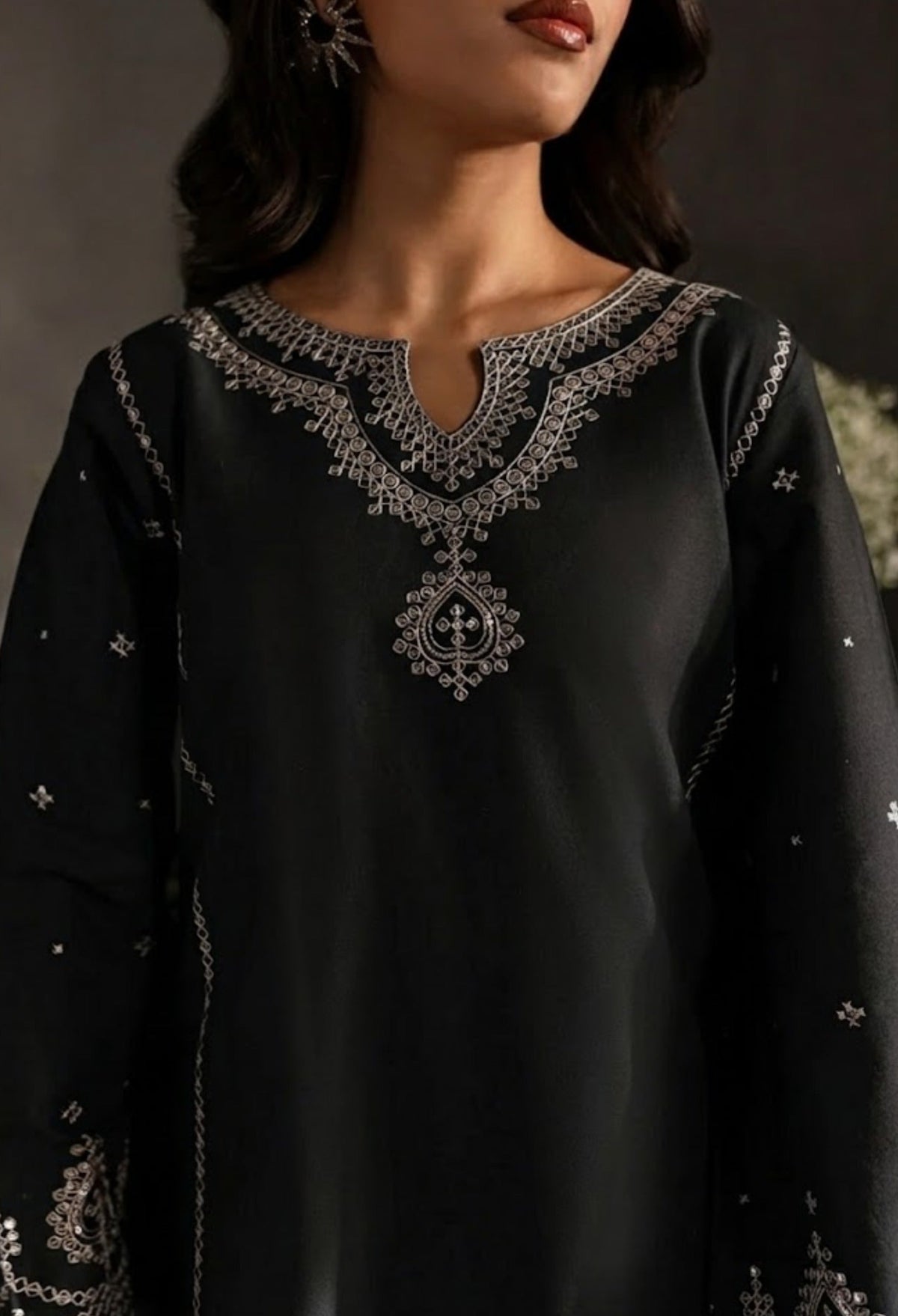 Black Celestial-(2 piece) embroidered