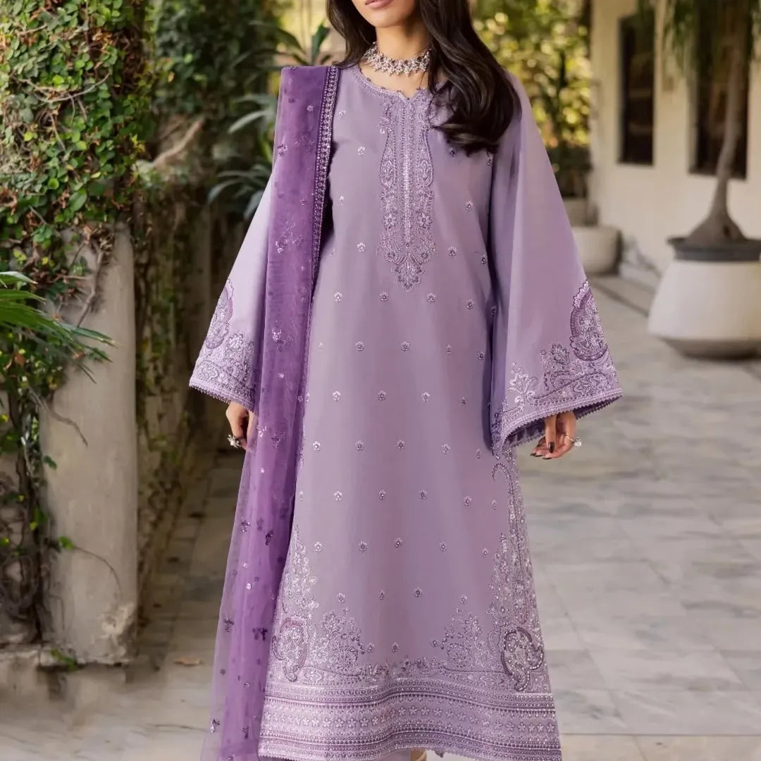 Lilac Grace -Embroidered 3Pc