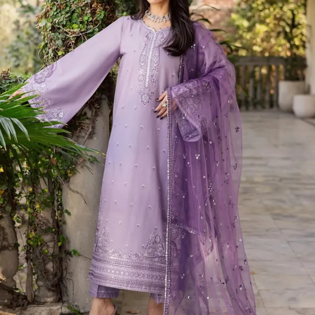 Lilac Grace -Embroidered 3Pc