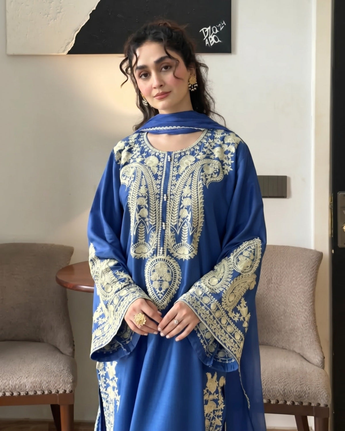 Azure Grace - Embroidered 3PC