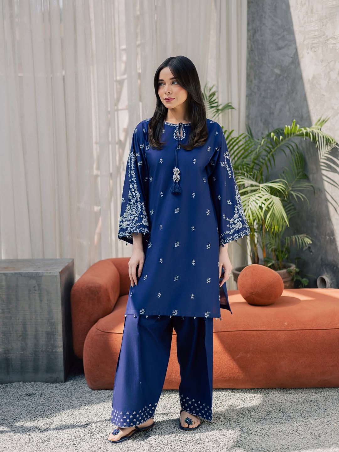 Blue Nairobi 2Pc - Embroidered Lawn Dress