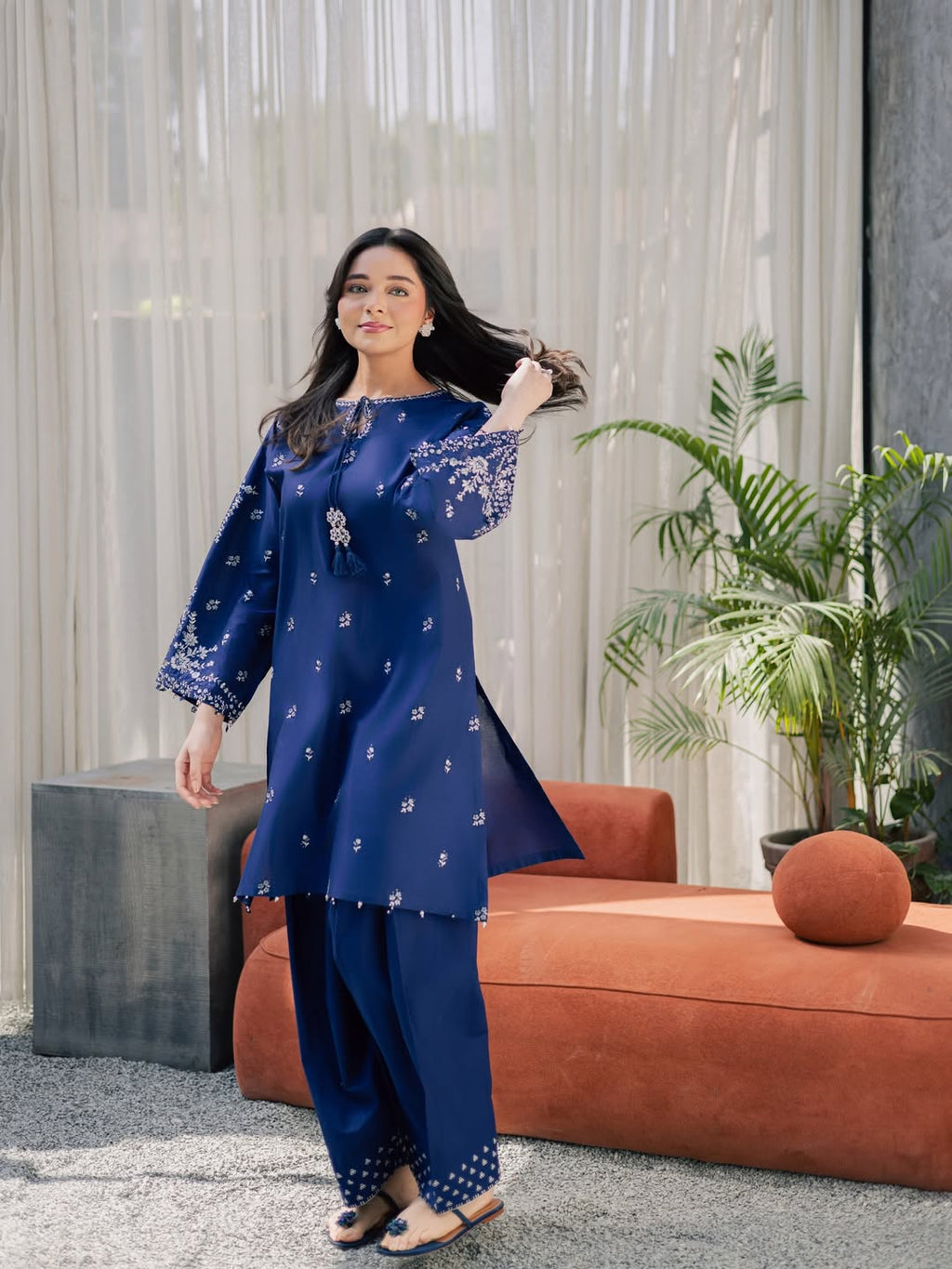 Blue Nairobi 2Pc - Embroidered Lawn Dress